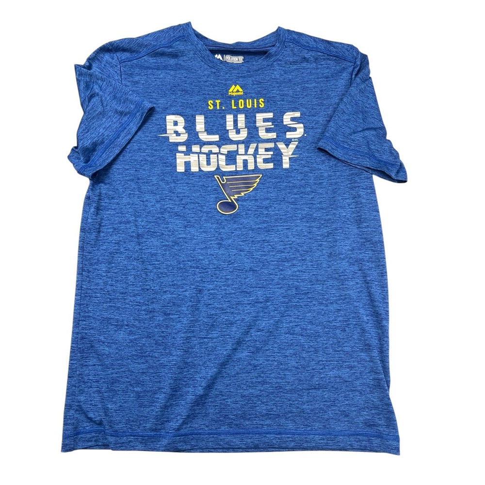 Men's St. Louis Blues Majestic Evolution Tee Cool Base Moisture‎ Wicking Size M
